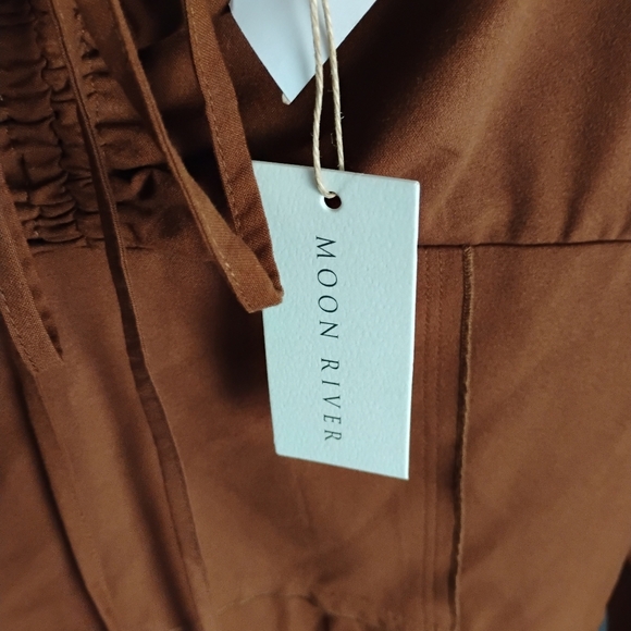 NWT Moon River Maxi Dress Size M  BROWN  Cowgirl Core Western Boho - Picture 5 of 9